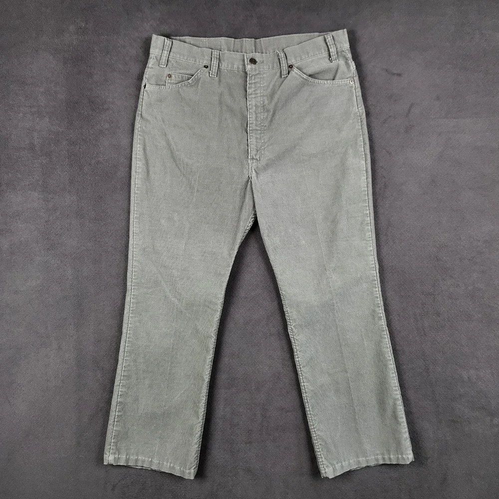 Vintage‎ Levis 517 Corduroy Pants Mens Fits 37x32 Gray Bootcut USA White Tab 80s
